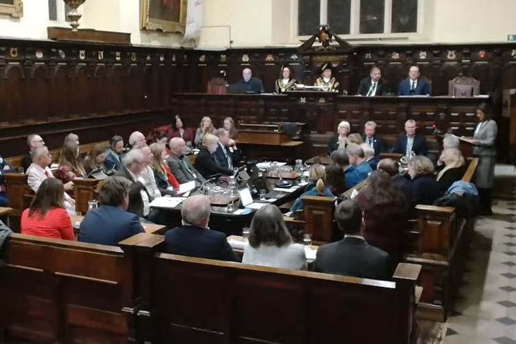 Exeter City Council debates local government reorganisation (Image courtesy: Exeter City Council/YouTube) Cleared for use by LDRS partners