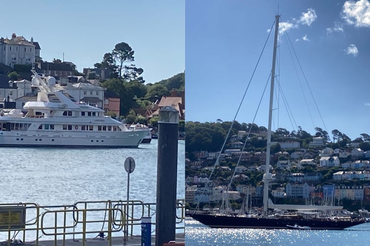 The two impressive boats in Dartmouth