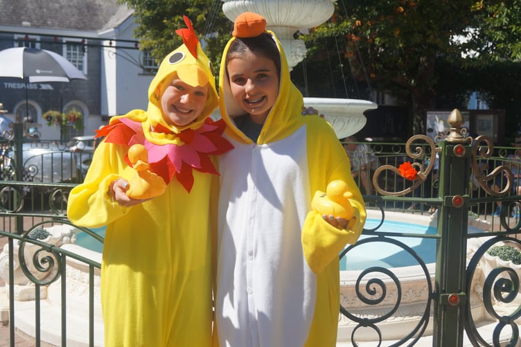 Going quackers with the event in costume were Georgina and Chloe