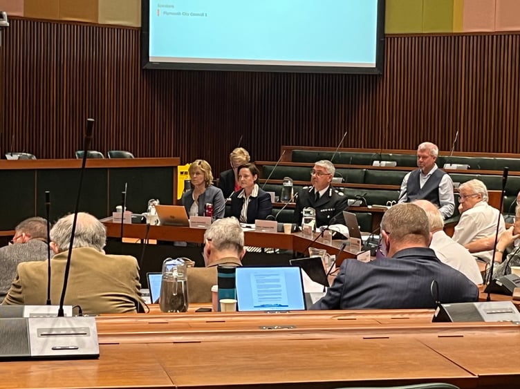 A meeting of the Devon and Cornwall police and crime panel with commissioner Alison Hernandez and chief constable James Vaughan.
