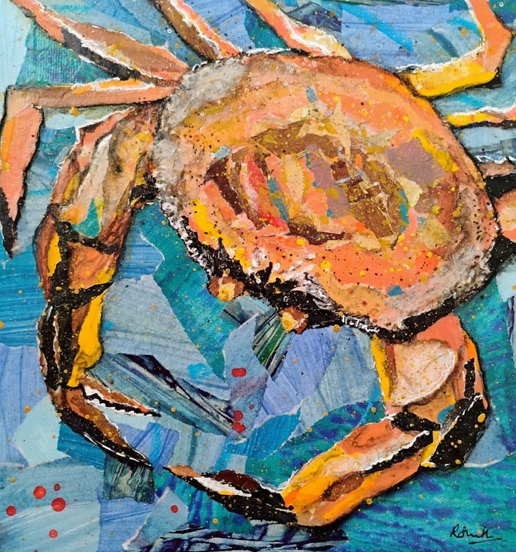 Rachel Smith produces mixed media paintings.