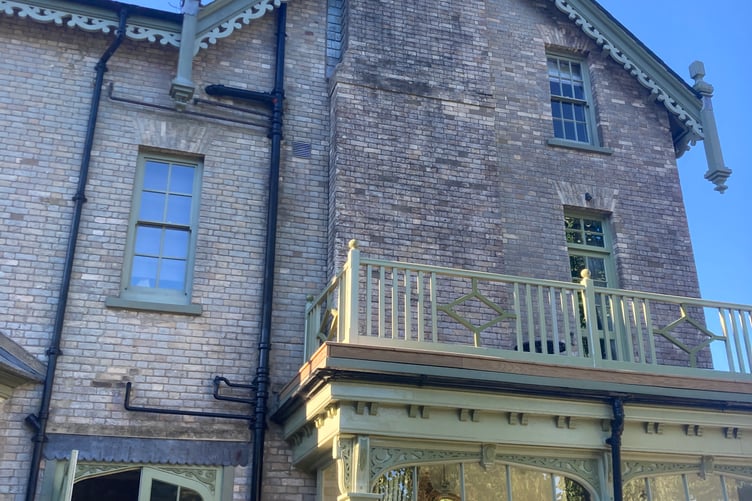 An exterior view of the house