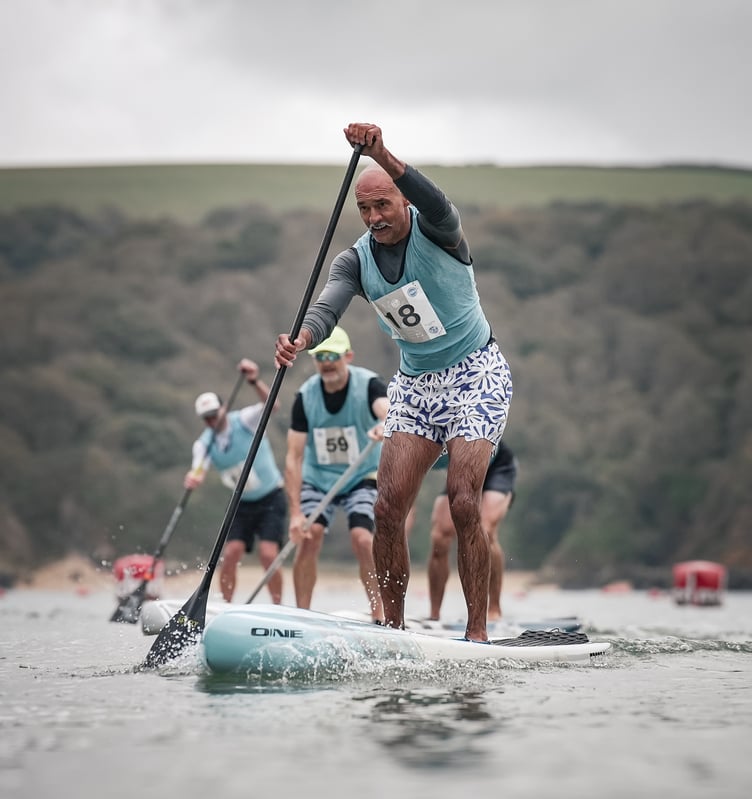 Battling it out for paddle glory.
