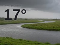 Dartmouth: heavy rain, high of 17°C on Monday