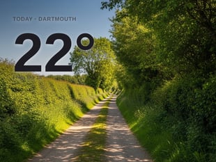 Dartmouth: sunny day, high of 22°C