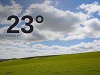 Dartmouth: partly cloudy, high of 23°C