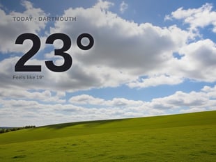 Dartmouth: partly cloudy, high of 23°C